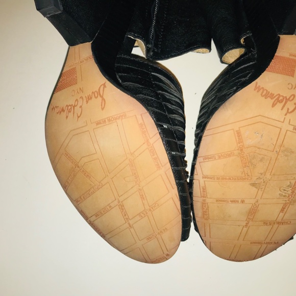 New Sam Edelman Kamie Black Vachetta Black Leather Open Toe Knee High Boots Y2K - Picture 14 of 16